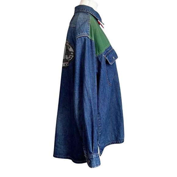 TOMMY HILFIGER MEN'S VINTAGE 90S SPORT TECH DENIM ZIP UP SHIRT - S - Picture 2 of 12